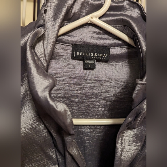 Beautiful silver gray wire collar jacket sz 6 - Picture 2 of 6